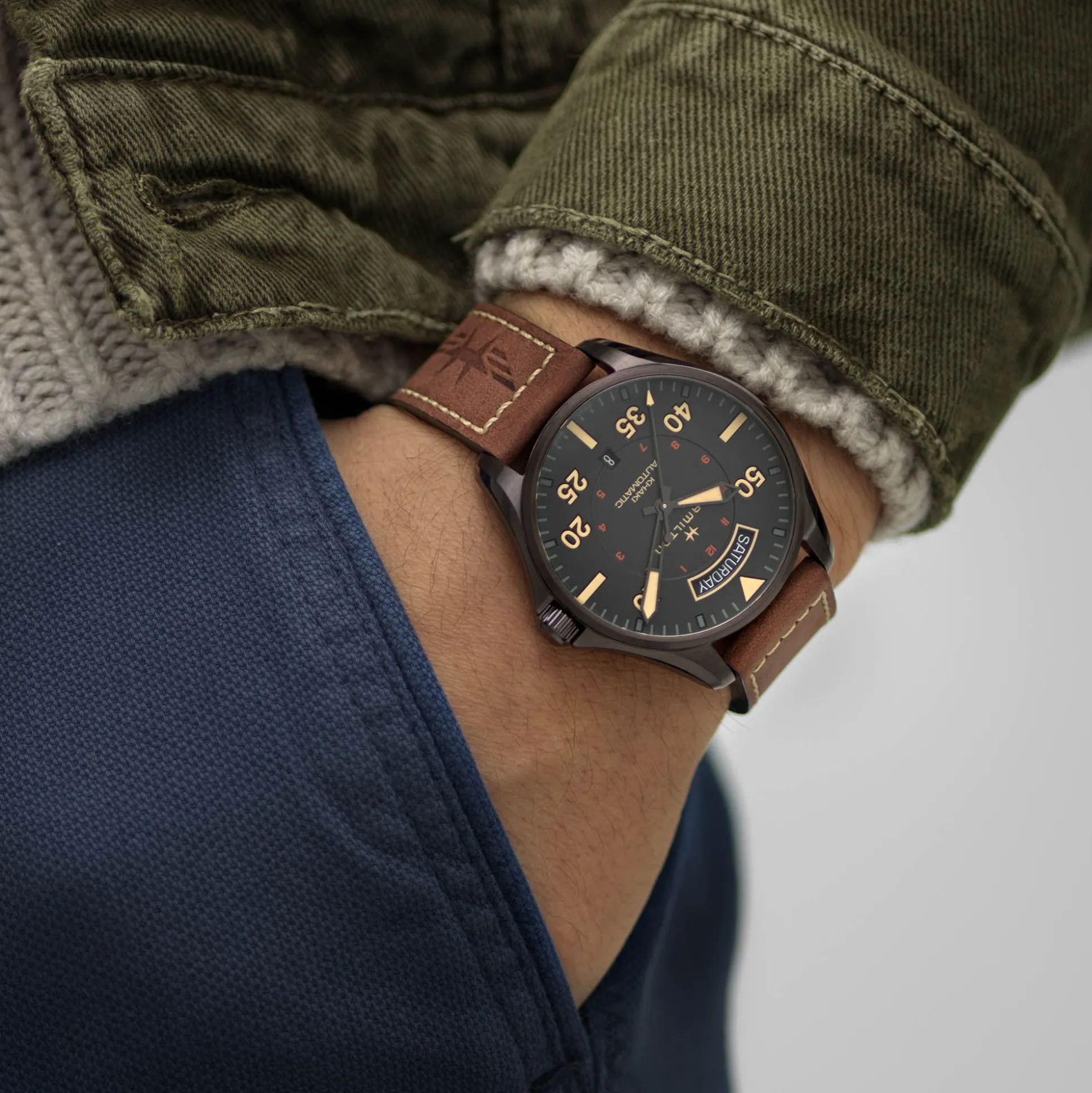 Khaki Aviation BROWN PVD 20MM