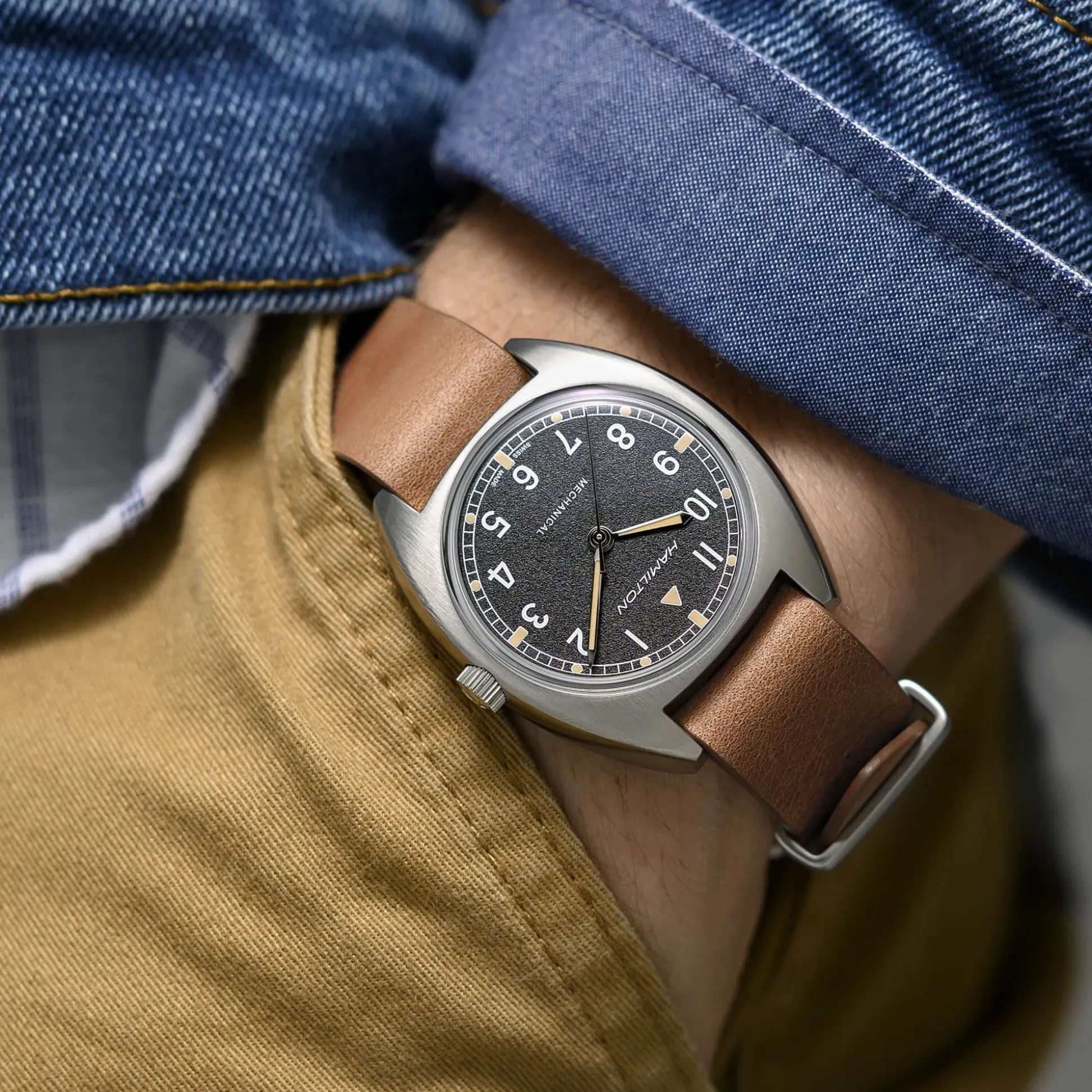 Khaki Aviation BROWN STRAP 18mm