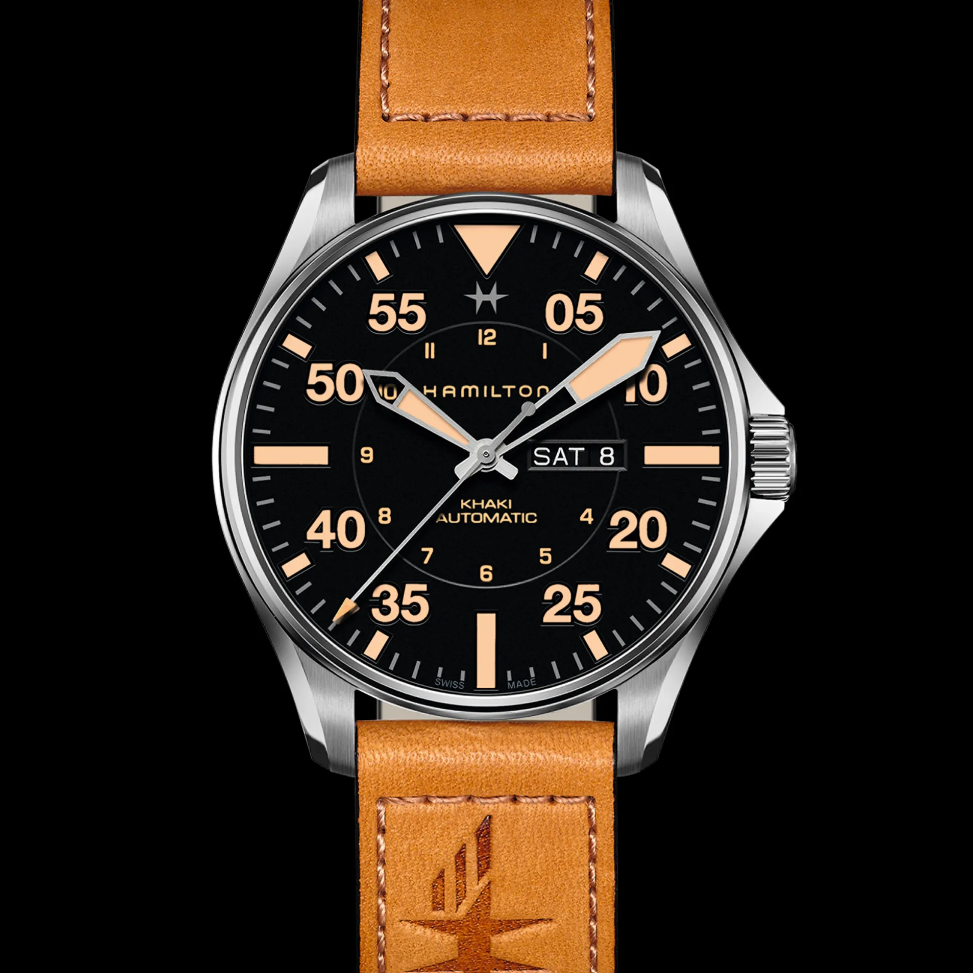 Khaki Aviation Pilot Day Date Auto