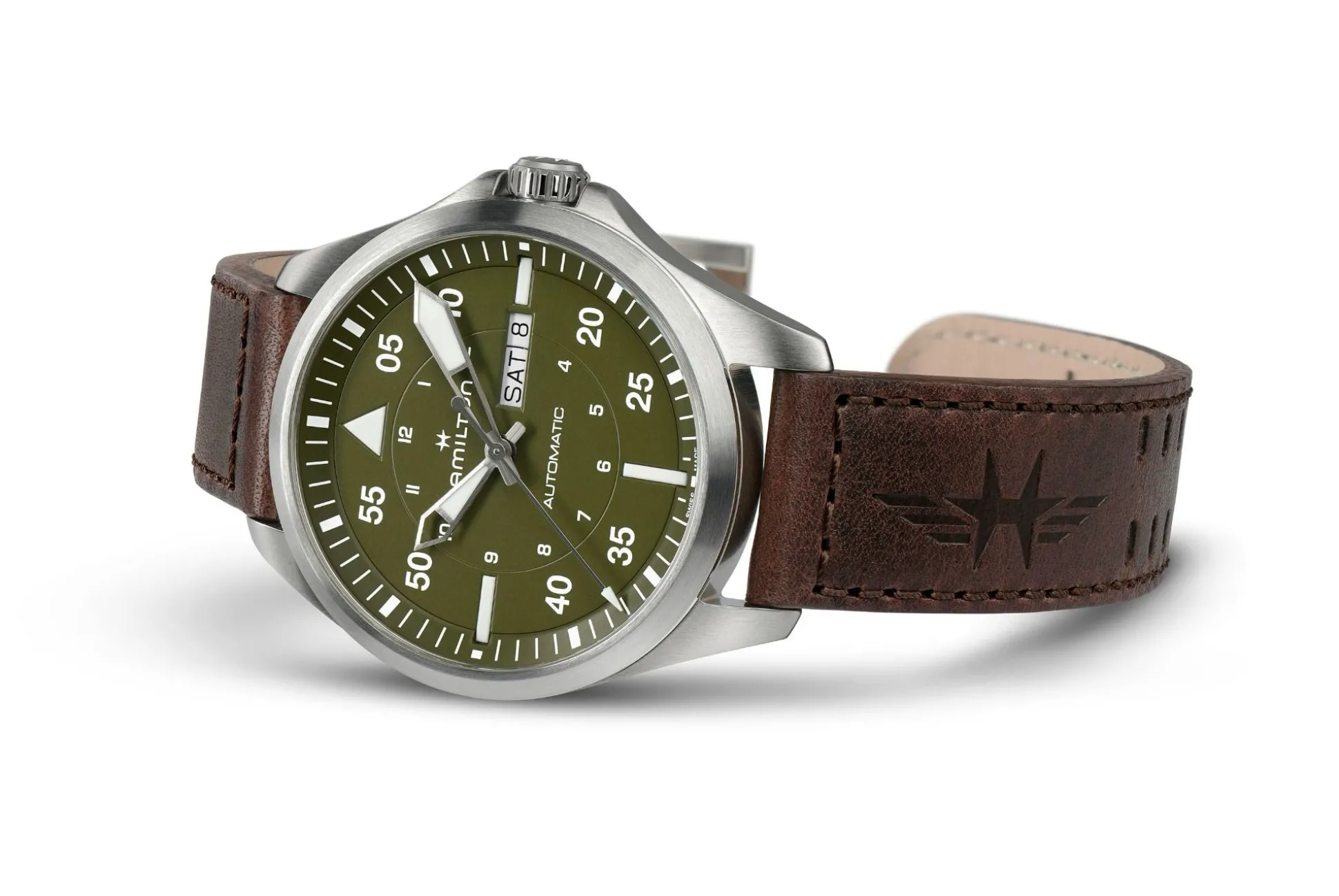 Khaki Aviation Pilot Day Date Auto